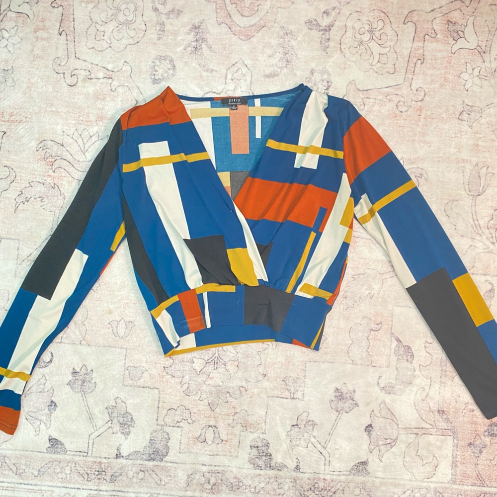 Privy Multicolor Geometric Blouse